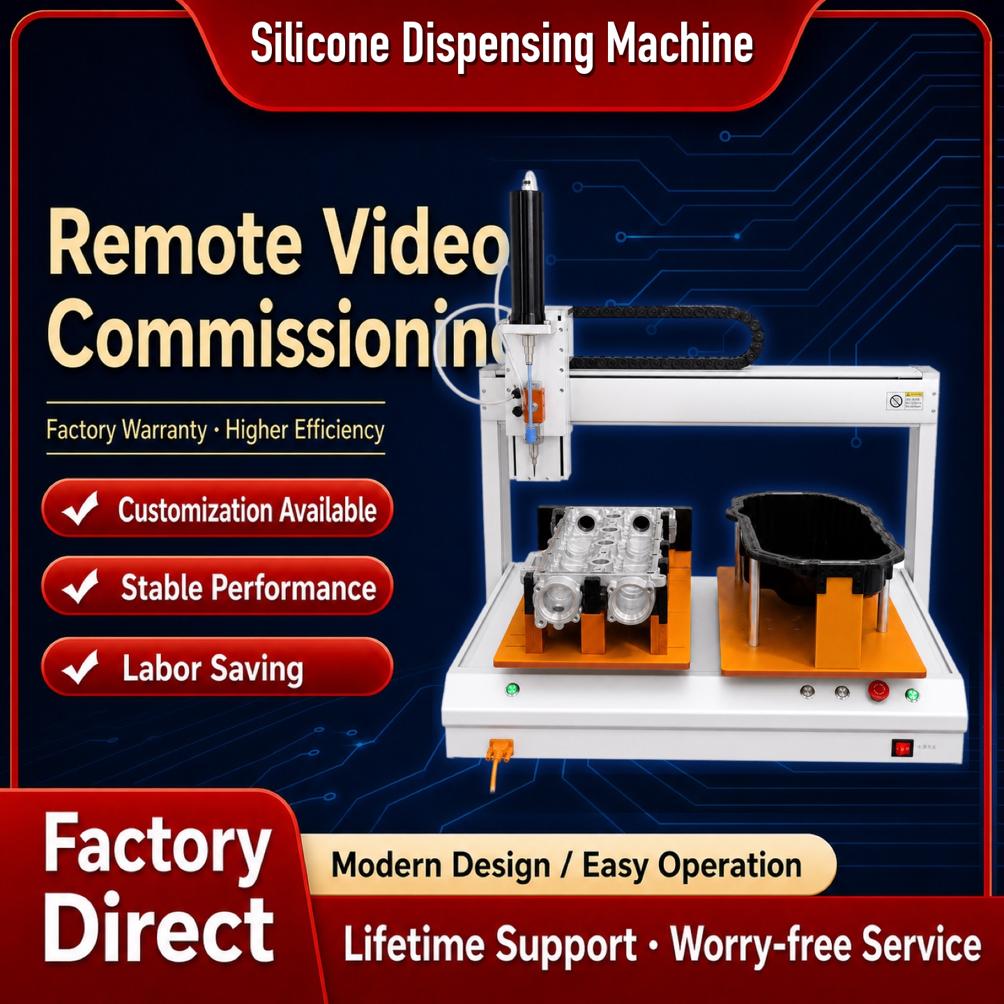 Dual-Station Desktop Dispensing Robot