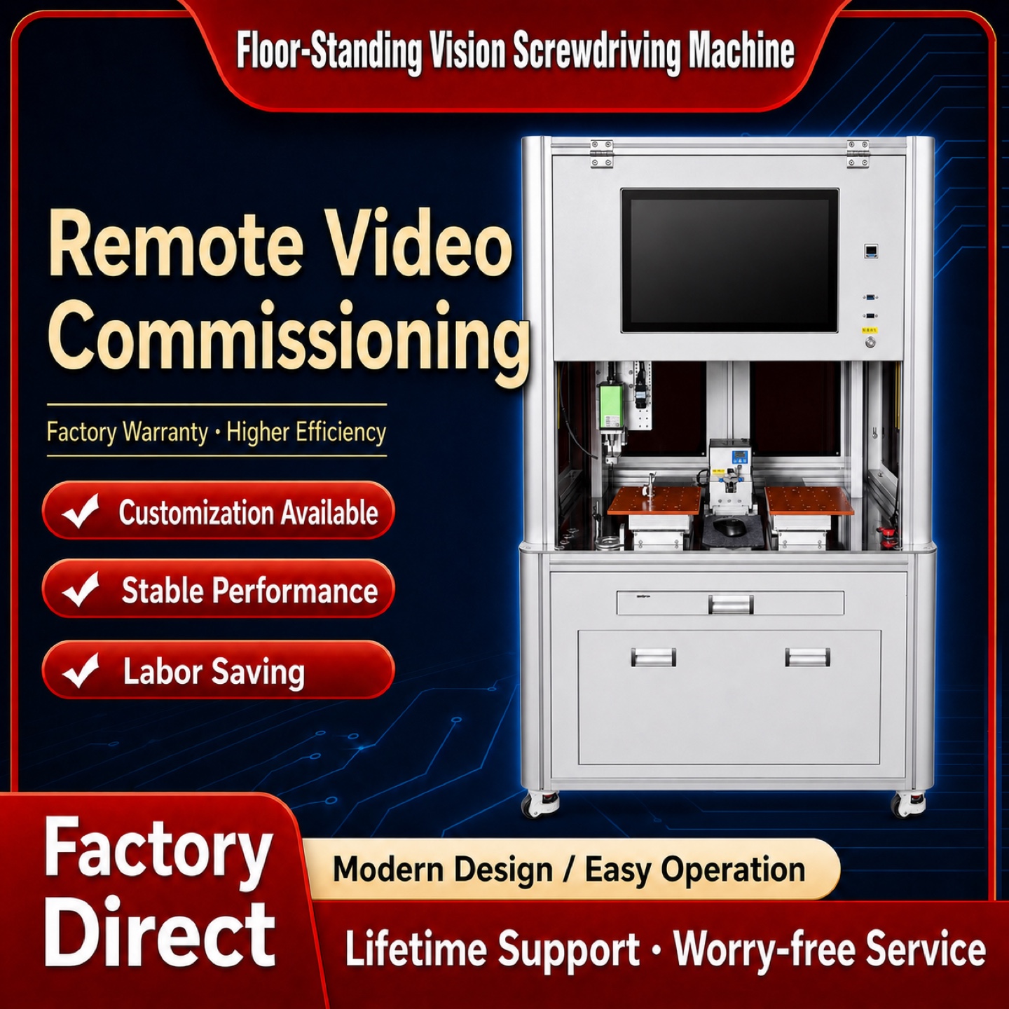 Floor-standing vision screwdriving machine